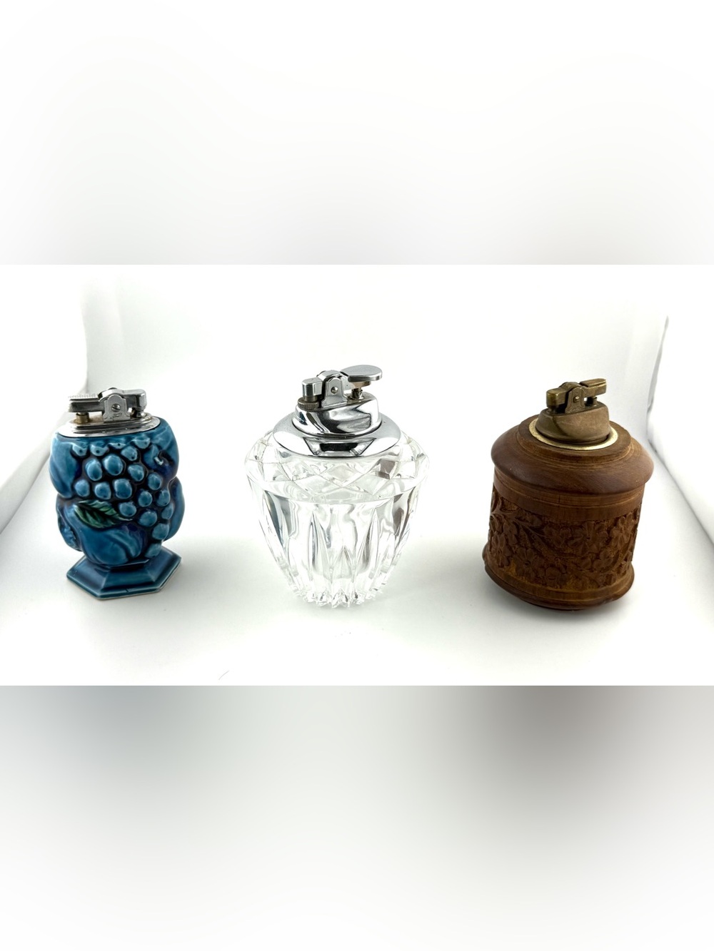 Collection of 3 mid century vintage table lighters